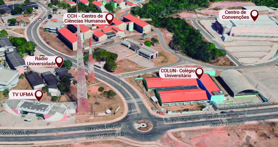 TV UFMA, Rádio Universidade, CCH (Centro de Ciências Humanas), Colun
(Colégio Universitário e Centro de Convenções).